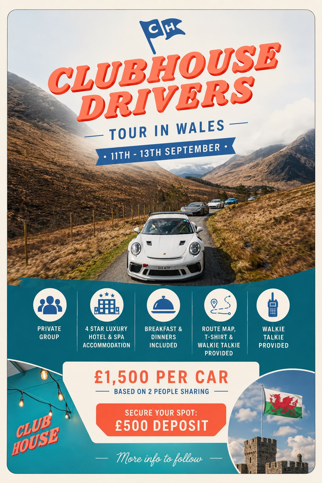 Wales Weekend Tour September  11 - 13 Sep